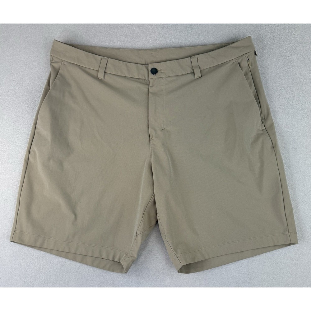 Lululemon Shorts Mens Sz 38 9" Commission Chino Athleisure Golf Beige LM7B96S